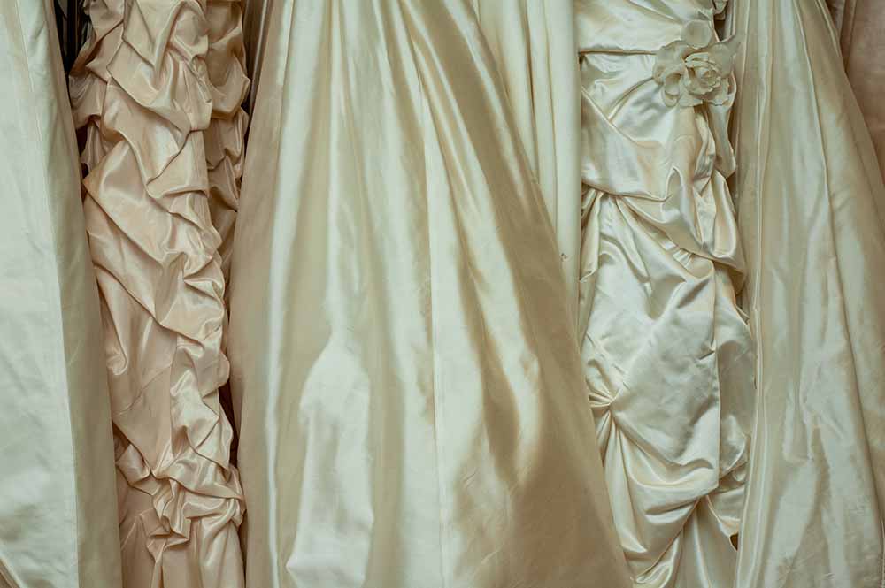 wedding gowns lined up